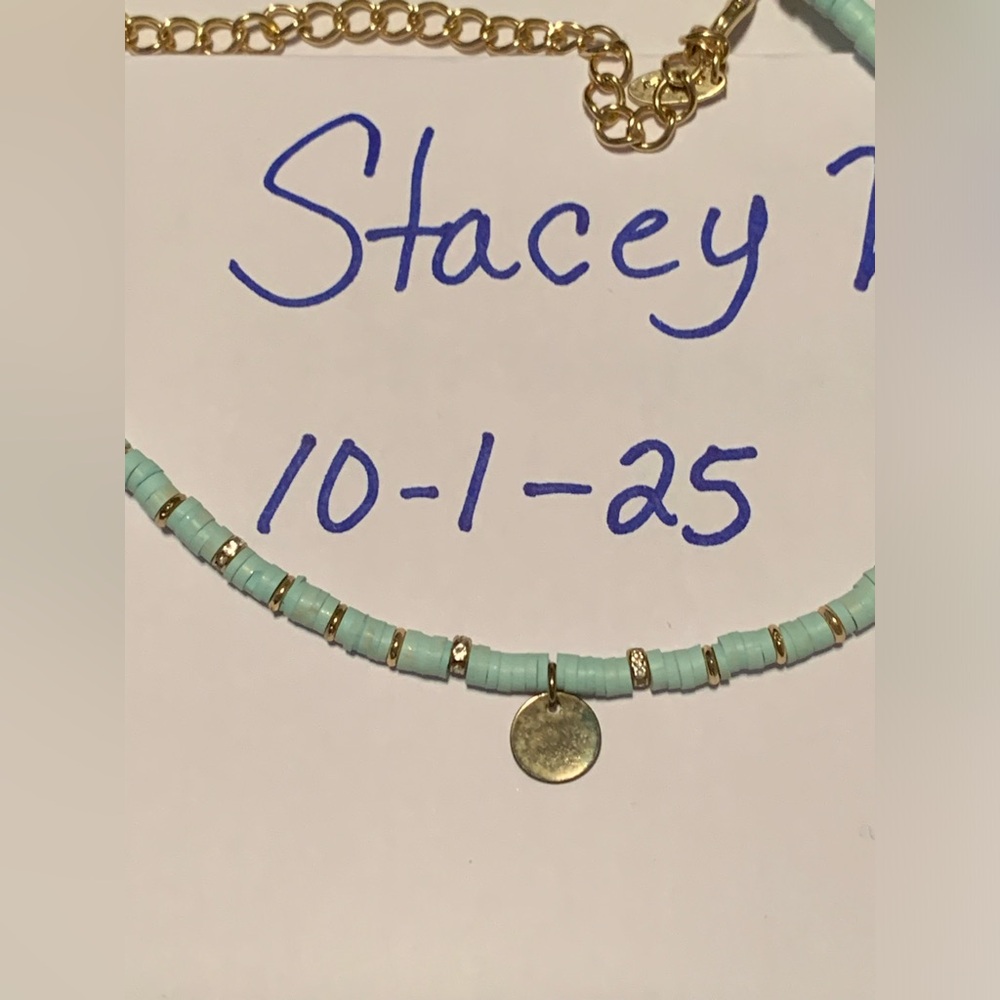 Gold and Turquoise Beaded Choker Necklace